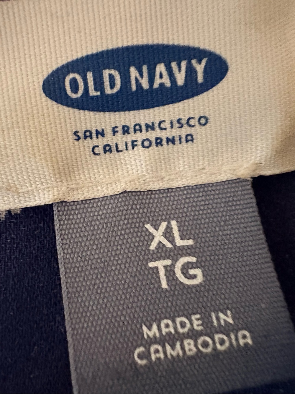 Old Navy Navy and White Long-Sleeve Button-Front Dress - Picture 3 of 4